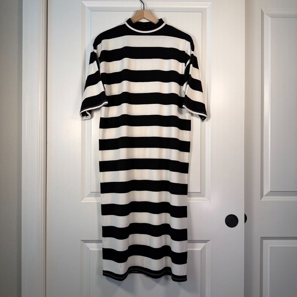 Dressed in Lala Ozzy Striped Dress Black White XS Lala Original USA
